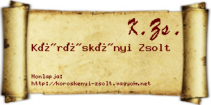 Köröskényi Zsolt névjegykártya
